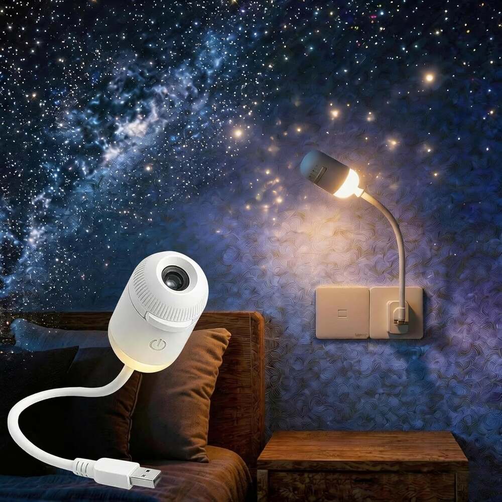 Starry Sky Projection LED Night Light Lamp 3 Interchangeable Theme Films